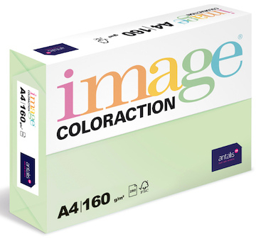 Barevný papír Image Coloraction A4 160g pastelově světle zelená 250 ks