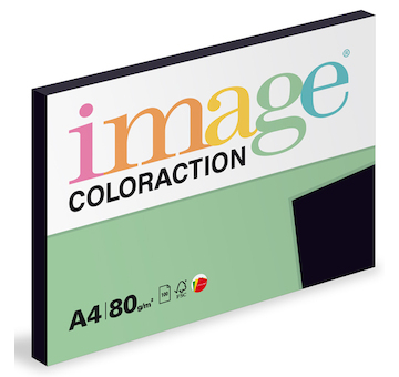 Barevný papír Image Coloraction A4 80g intenzivní černá 100 ks