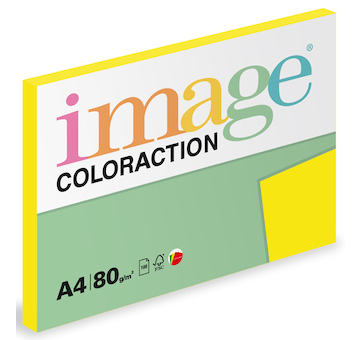 Barevný papír Image Coloraction A4 80g intenzivní sytá žlutá 100 ks