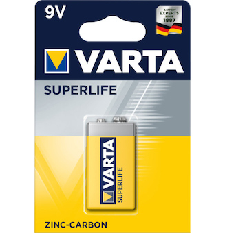 Baterie zinkové Varta Superlife 6F22-9V(9V) 1ks