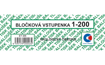 Bločkové vstupenky 1-200 čísel