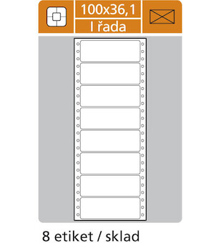 Etikety samolepicí tabelační jednořadé 100x36,1mm 25ks