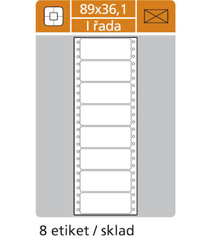 Etikety samolepicí tabelační jednořadé 89x36,1mm 500ks