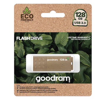 Flash disk USB Goodram ECO FRIENDLY hnědý s krytkou 128GB