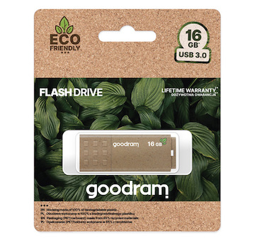 Flash disk USB Goodram ECO FRIENDLY hnědý s krytkou 16GB