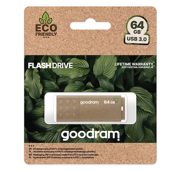 Flash disk USB Goodram ECO FRIENDLY hnědý s krytkou 64GB