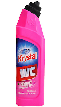 Krystal WC čistič růžový na keramiku a nerez 750ml