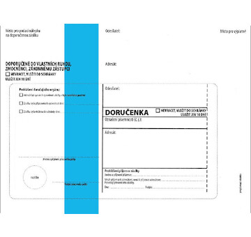 Obálky s doručenkou pro správní řád B6 176x125mm modrý pruh