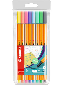 Popisovač Stabilo Point 88® sada 8 ks pastel