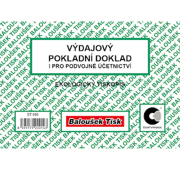 Výdajový pokladní doklad i pro podvojné účetnictví ekologický