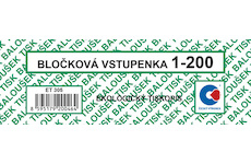 Bločkové vstupenky 1-200 čísel